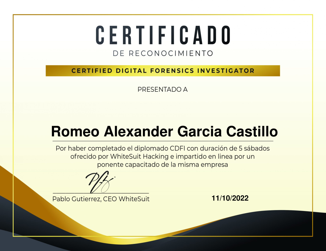 Certificado CDFI